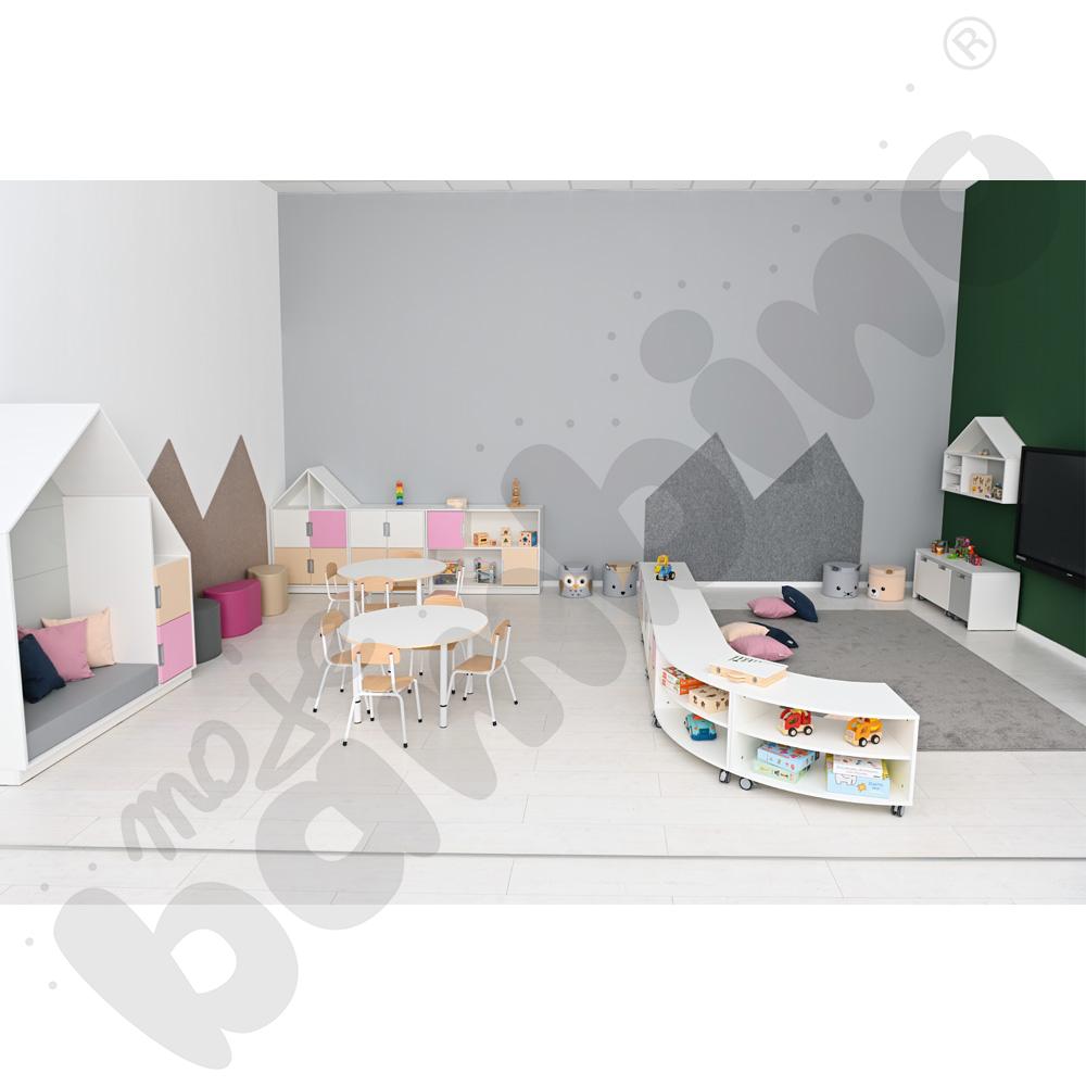 Quadro - szafka 1/8 koła S na nóżkach, biała