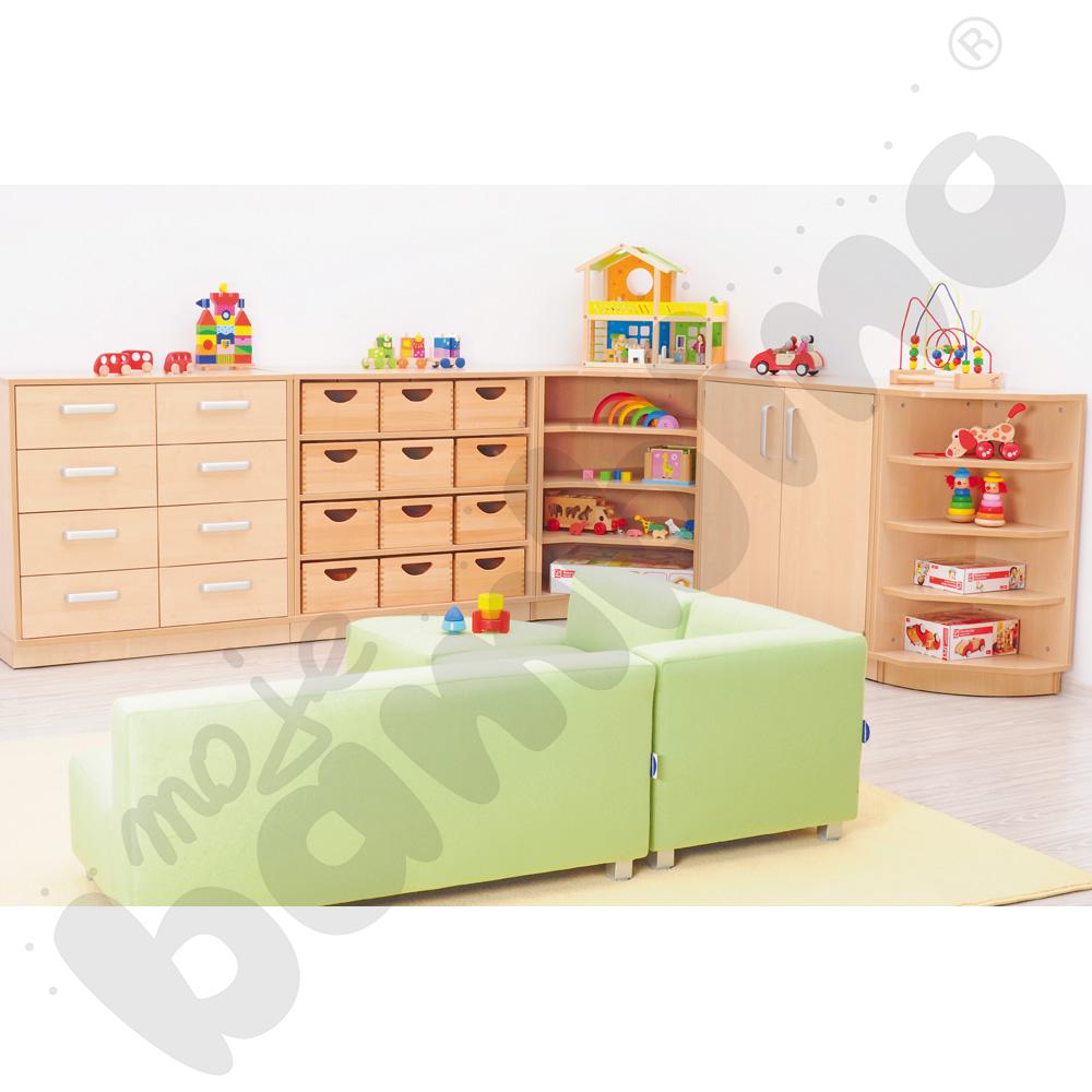 Szafka Flexi narożna na cokole, brzoza