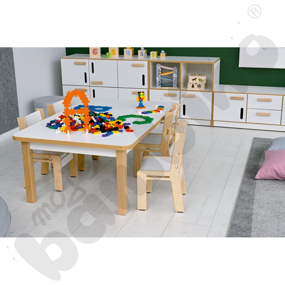 Biały prostokątny blat stołu NEA