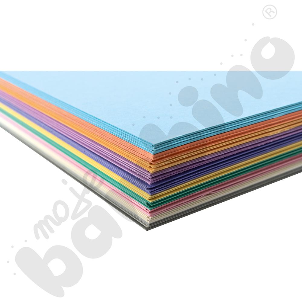 Brystol 100 arkuszy o wym. 50 x 70 cm 10 kolorów - pastel