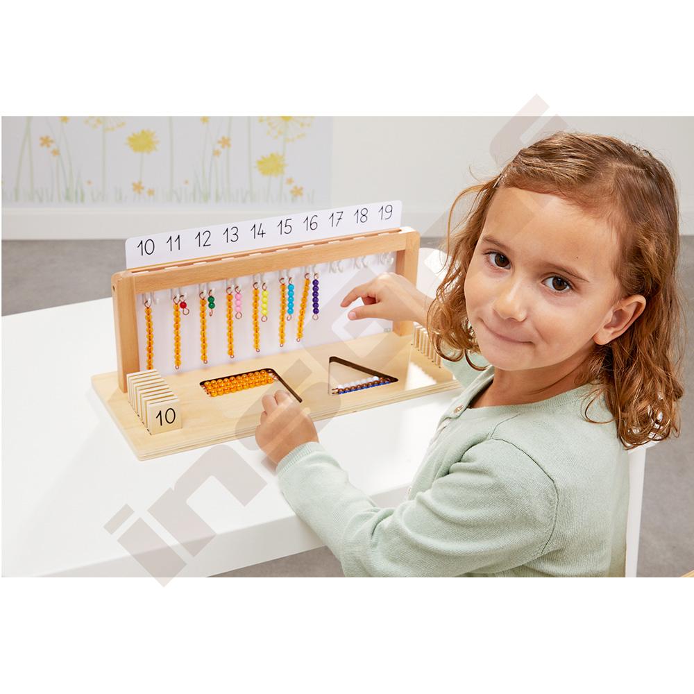 Vešiak Montessori - počítanie 10-19 