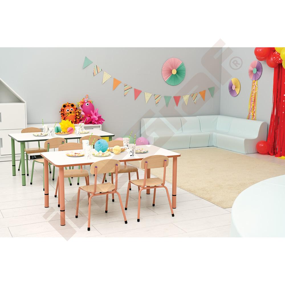 Nohy s regulací výšky, k deskám Quadro - lososové, 4 ks vel. 0-3 (40-58 cm)