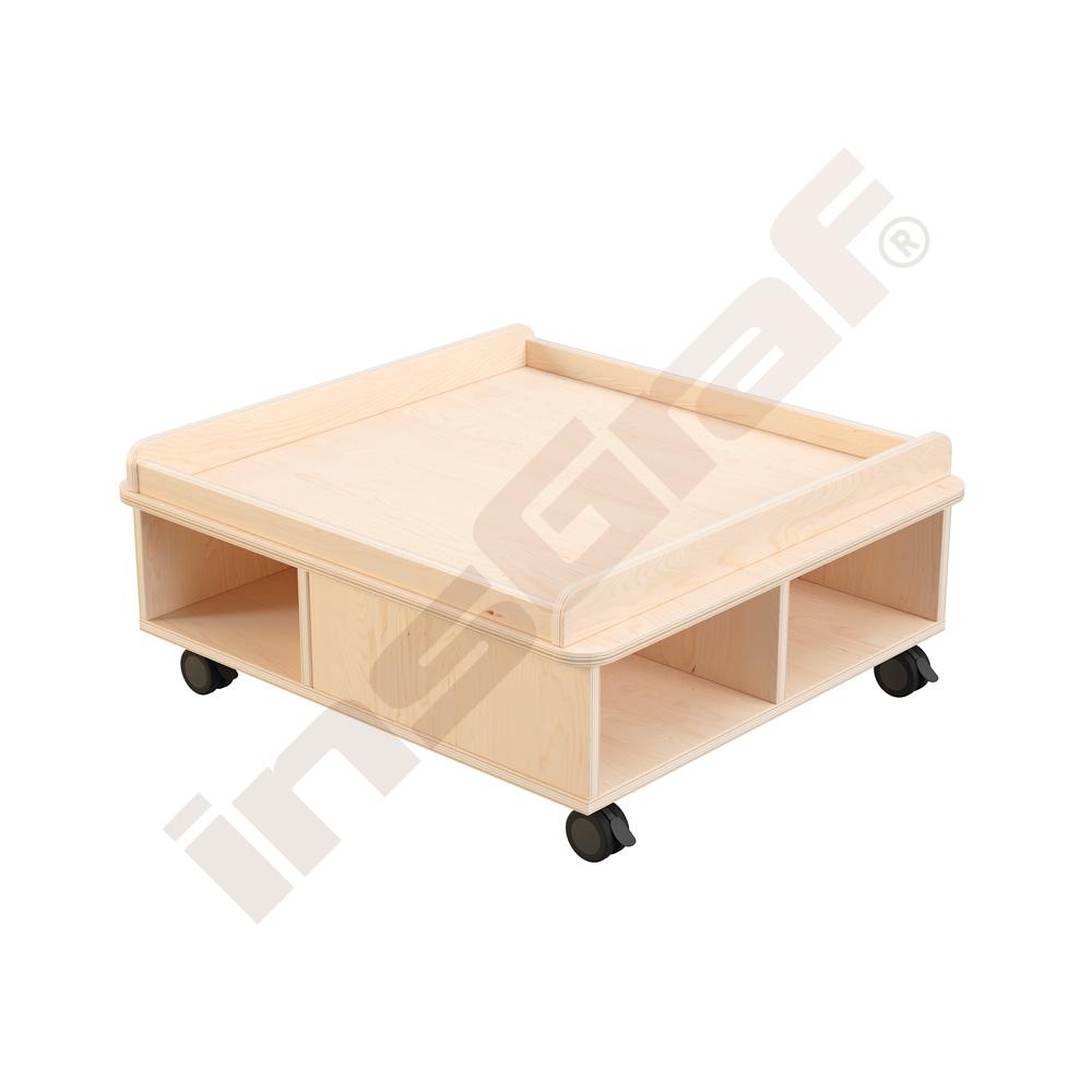 
Echtholz Mobiler Spieltisch, quadratisch, H 35 cm
