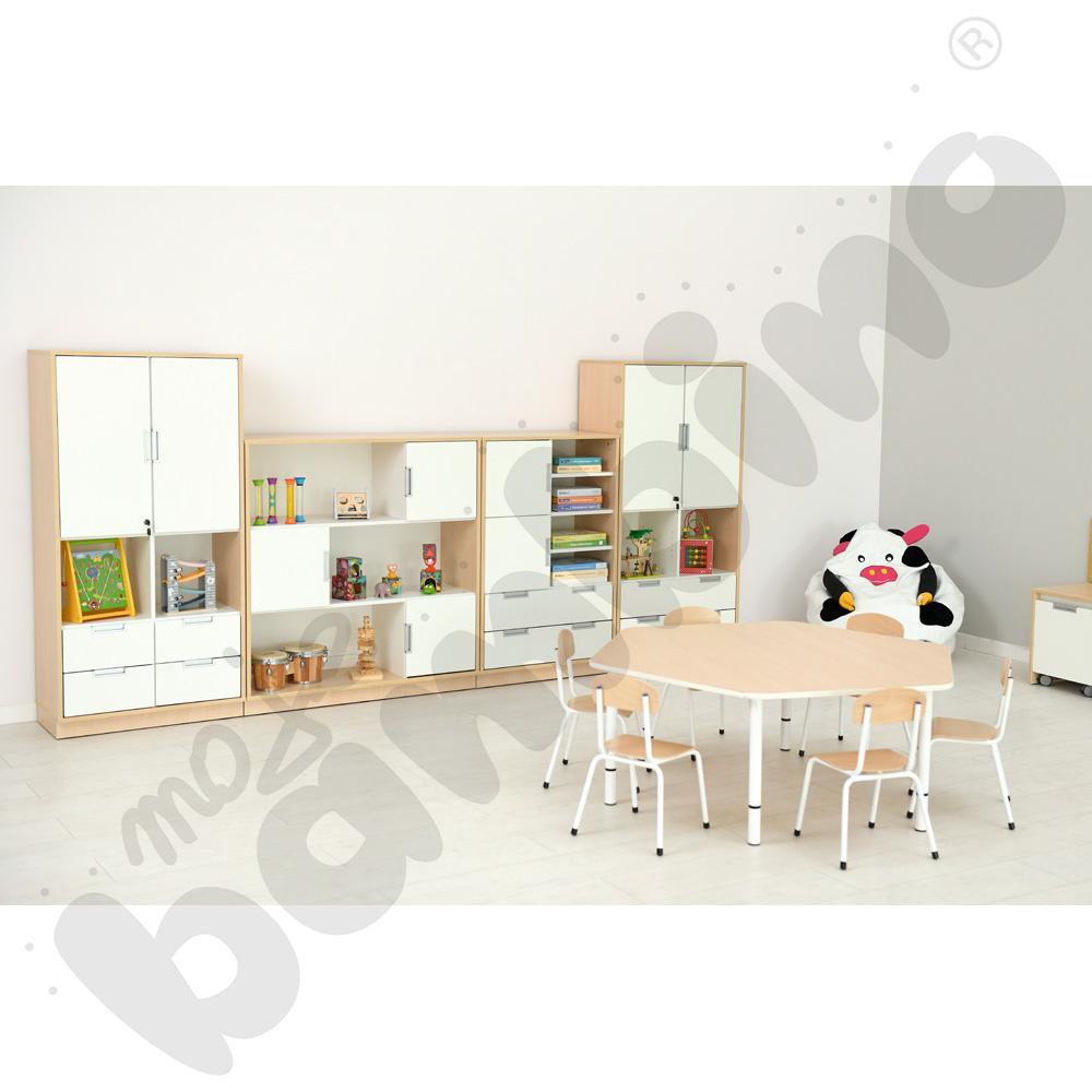 Blat Quadro klon jasny sześciokątny, białe obrzeże