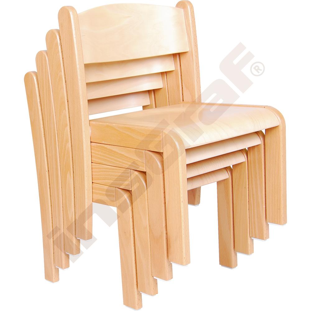 Stolička Filipko veľ. 1, výška 26 cm - k stolom 46 cm - prírodná, plastové koncovky