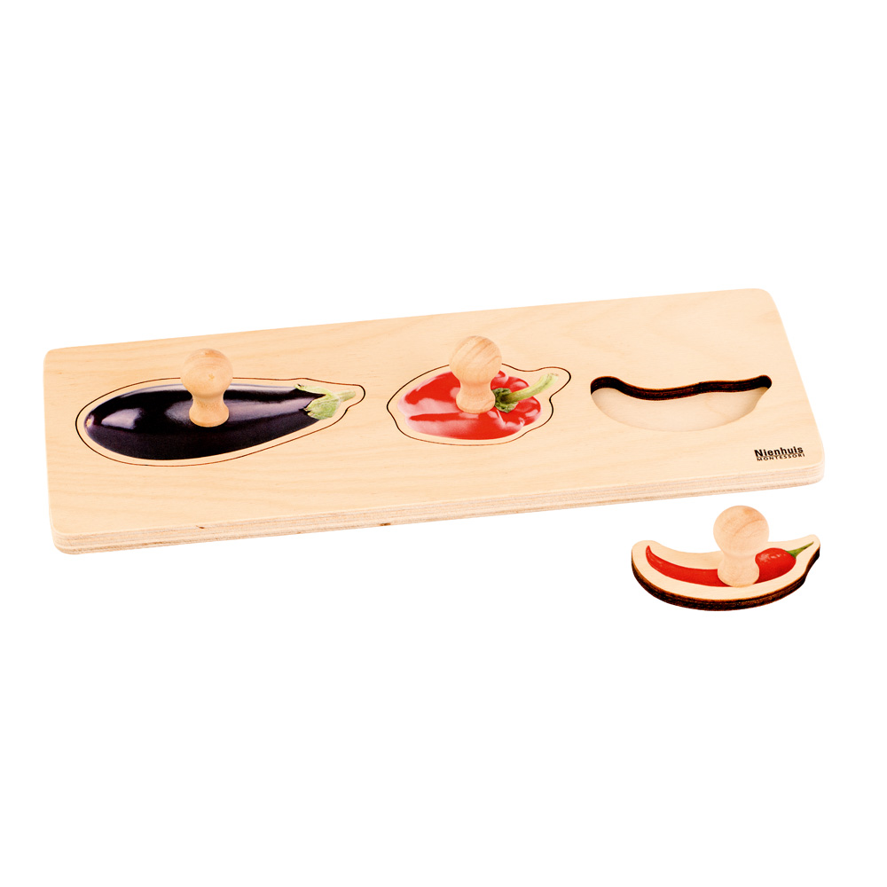 Puzzle pre najmenších - Montessori - 3 druhy zeleniny