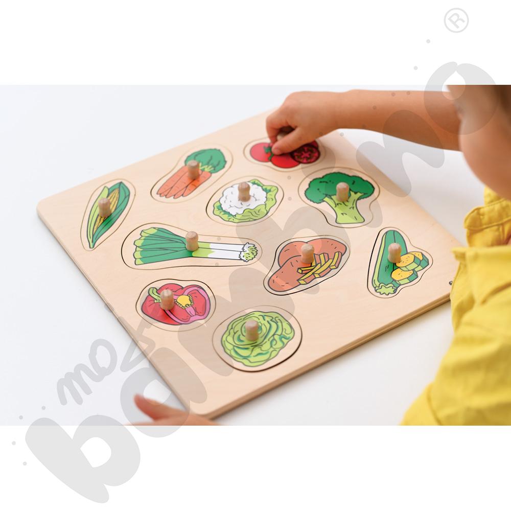 Układanka drewniana - warzywa