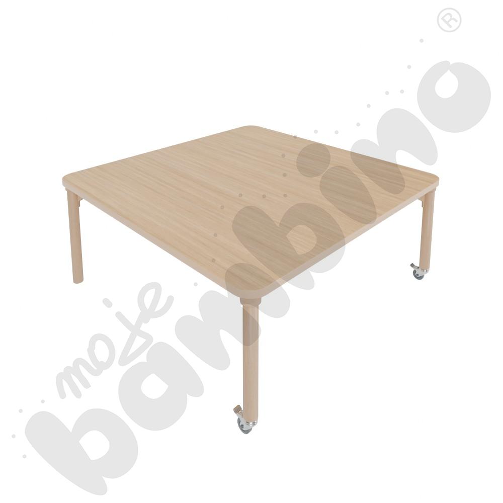 Stół Marcus 120 x 80 cm, rozm. 3, nogi drewniane brzozowe z 2 kółkami, blat klon, obrzeże ABS