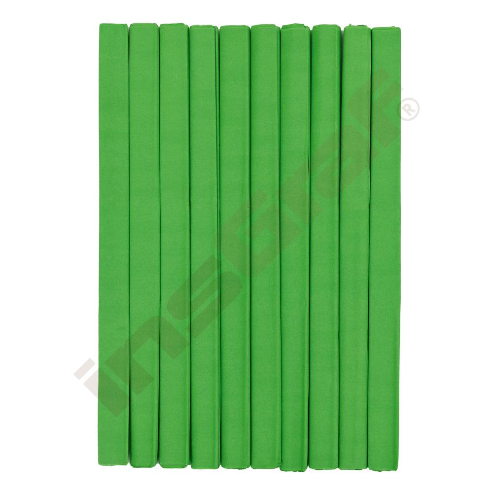 Krepový papier - zelený, 10 ks