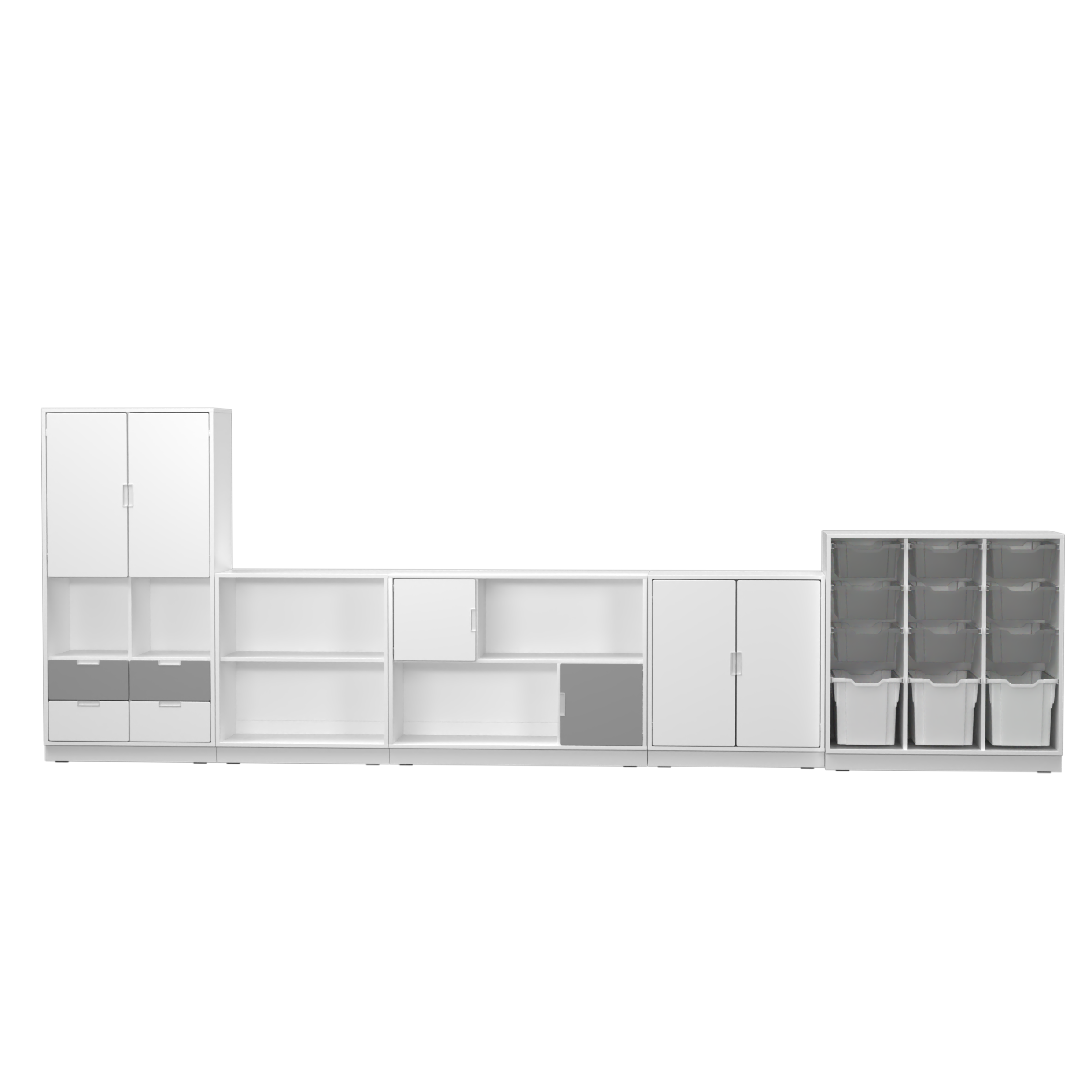 Quadro - zostava 180, dvierka 90°, biely korpus