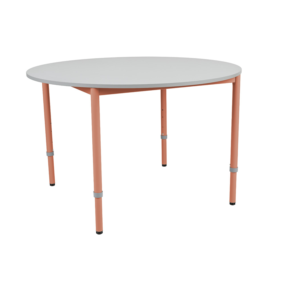 Stôl Mila okrúhly 120 cm, veľ. 3, biely, konštrukcia púdrová