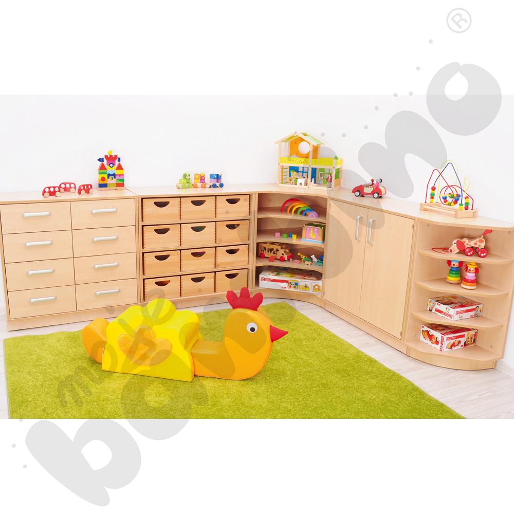 Szafka Flexi narożna na cokole, brzoza