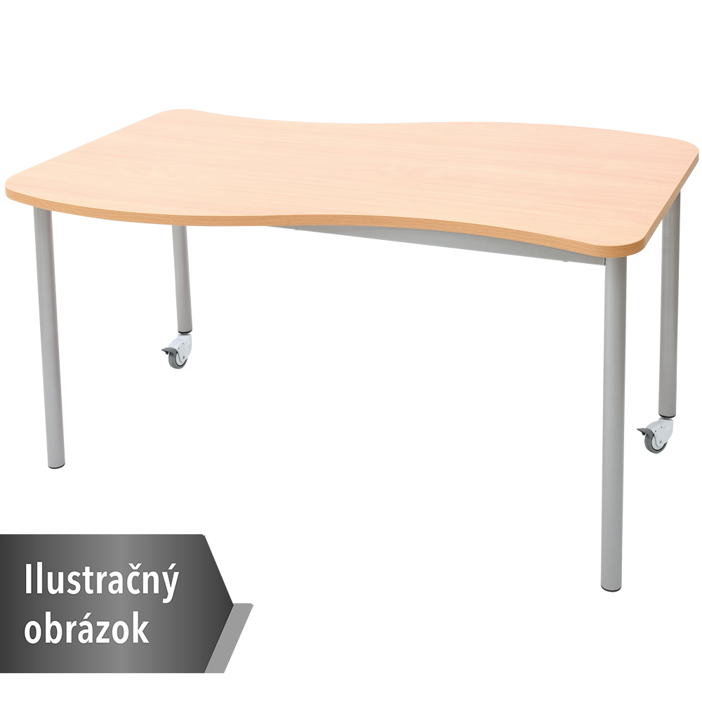 Stôl Mila veľká vlna 140 x 72 - mobilný