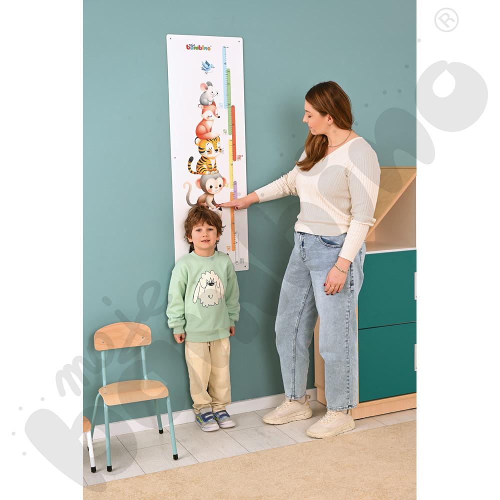 Miarka wzrostu z rozmiarami krzeseł