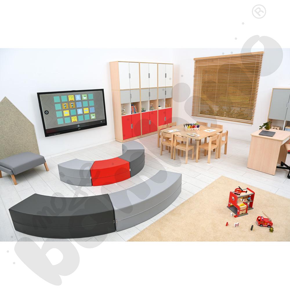 Siedzisko Paolo długie, szare