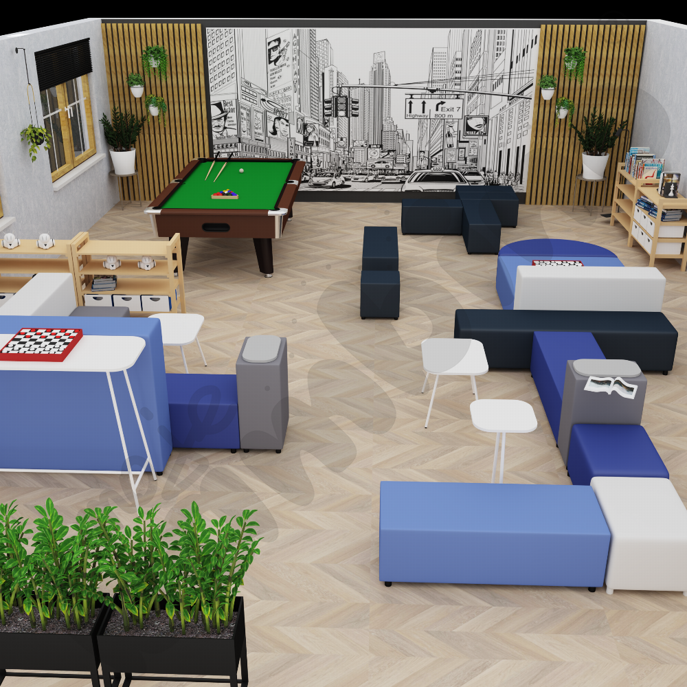 Sala relaksacyjna w  świetlicy szkolnej