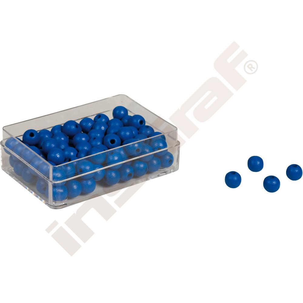 Montessori korálky - bleděmodré, 100 ks 