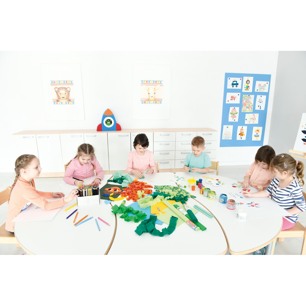 Drevené trojhranné farbičky Bambino - predškolská sada, 144 ks