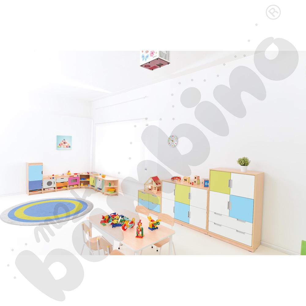 Kuchnia Quadro - zestaw z lodówką, skrzynia klon jasny