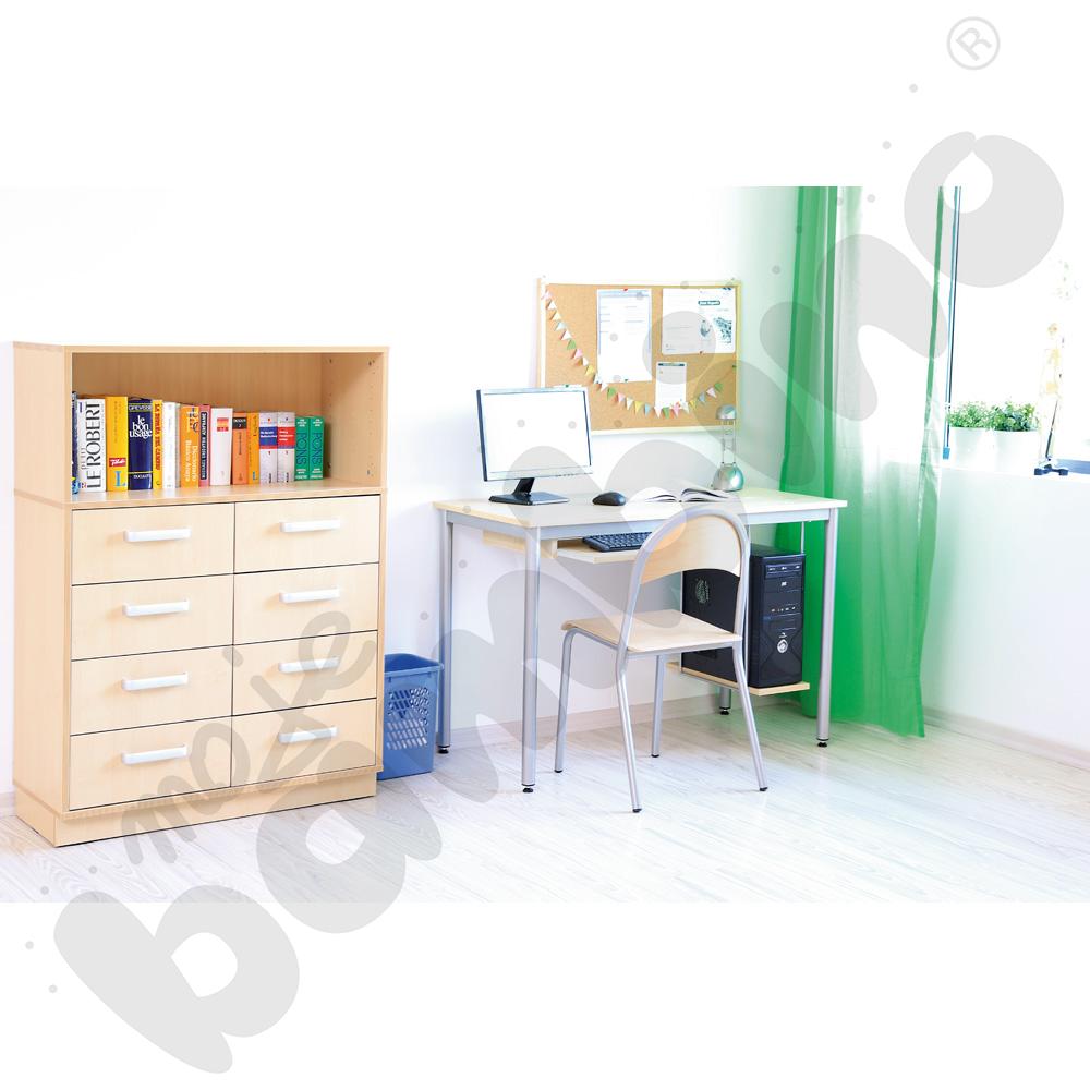 Stolik komputerowy LUX  z półką na komputer i szufladą na klawiaturę - klon 375