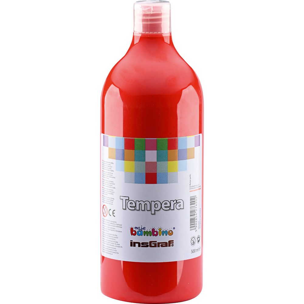 Temperová farba 500 ml - svetločervená