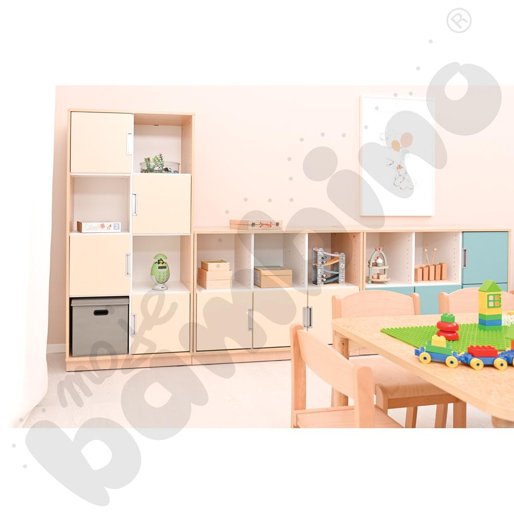 Quadro - regał M z 2 przegrodami i półką, klon jasny