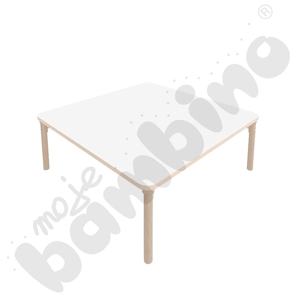 Stół Marcus 120 x 120 cm, rozm. 1, nogi drewniane brzozowe, blat HPL biały, obrzeże ABS