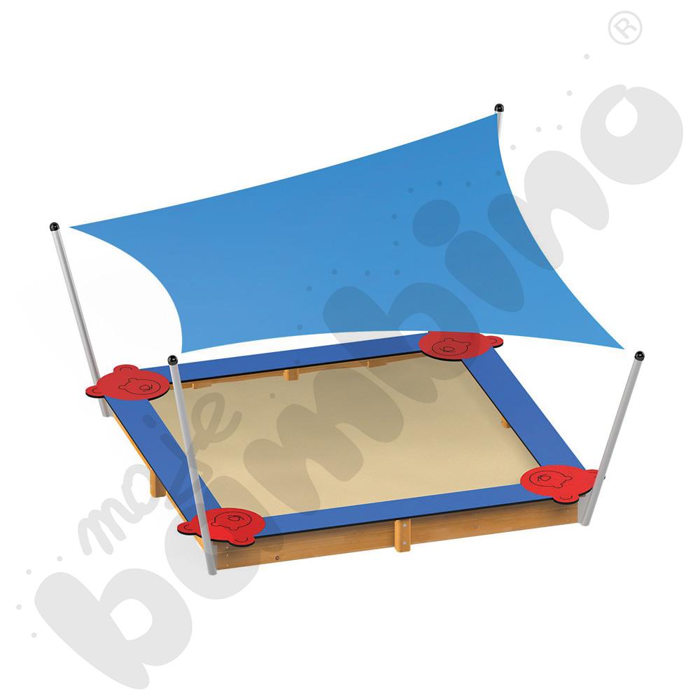 Piaskownica 4 misie z przykryciem i zadaszeniem