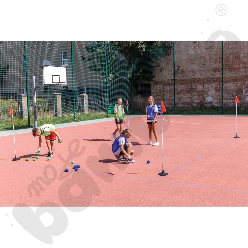 Komplet znaczników sportowych - niebieskich i jaskrawozielonych, rozm. M, 20 szt.