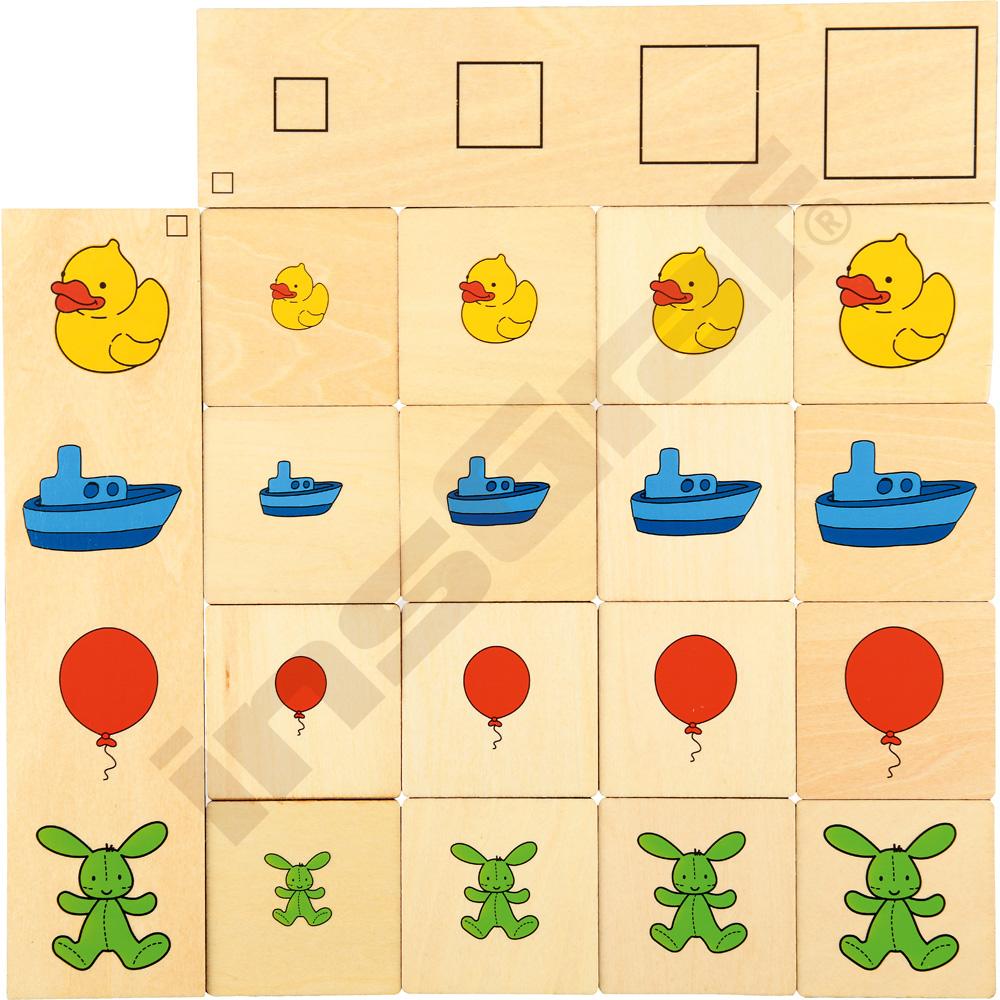 Logické puzzle - množství, tvary, barvy 