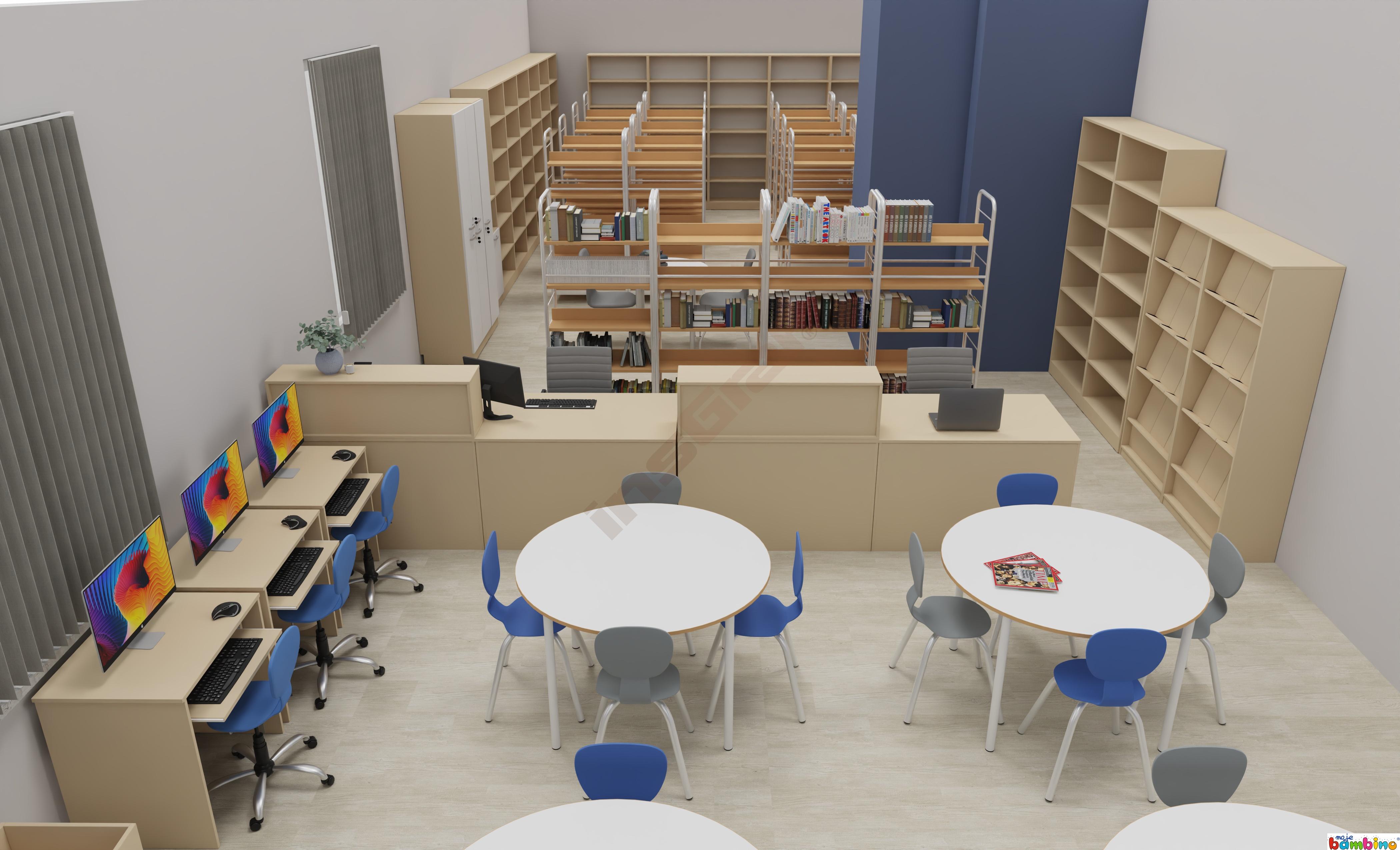Schulbibliothek mit Sitzecke Flow