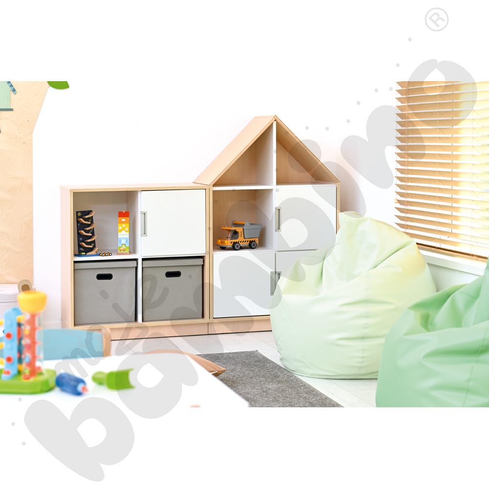 Quadro - regał M z przegrodą i półką, klon jasny