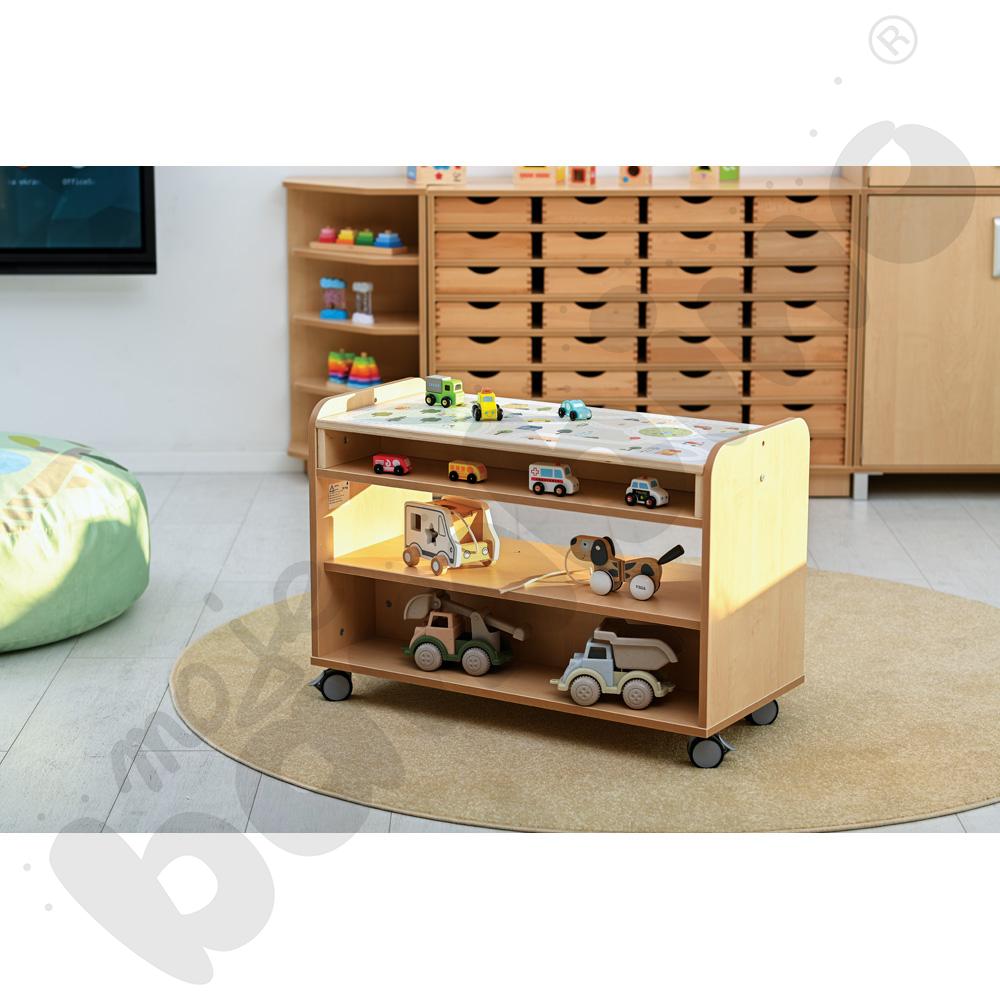 Mobilna szafka Flexi z półką do kącików, półotwarta