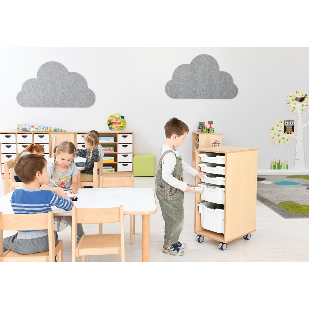 Flexi regál D na plastové úložné boxy- 1 stĺp - s kolieskami
