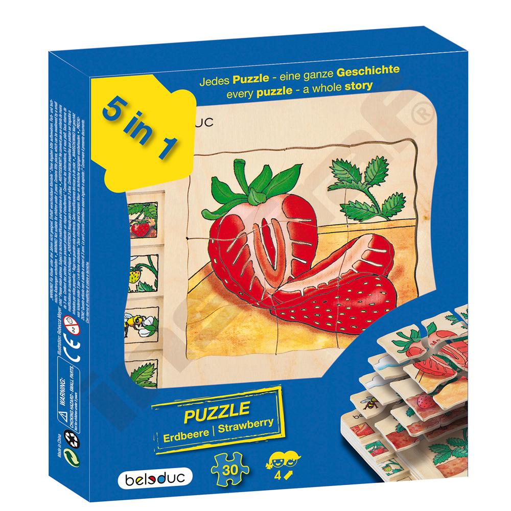 Edukačné viacvrstvové puzzle - jahoda