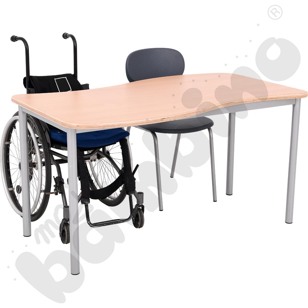 Stół Mila prostokąt falisty 140x72, blat HPL buk, narożniki zaokrąglone, rozm. 5