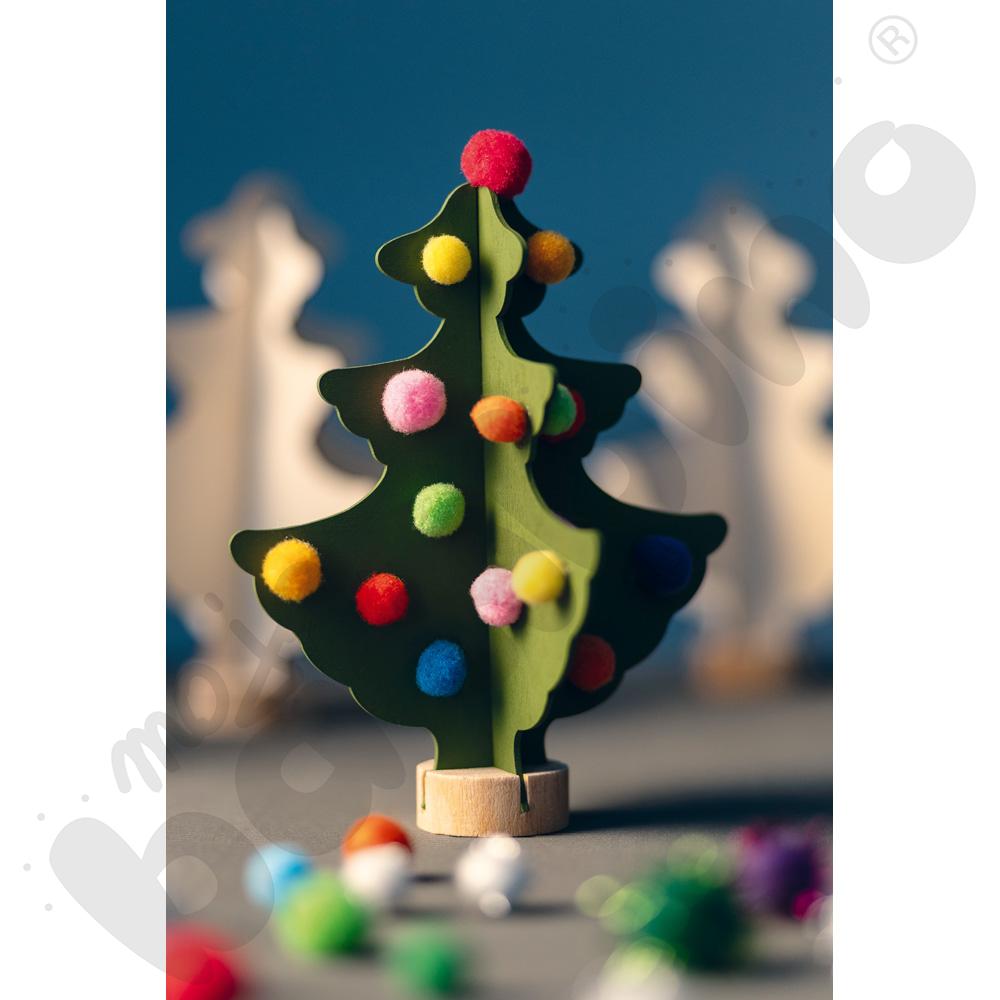 Choinki drewniane do ozdabiania, 12 szt.