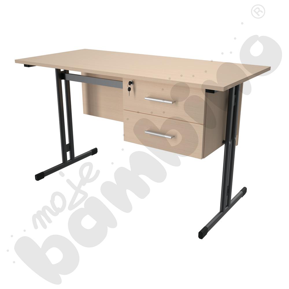 Biurko IN-R klon jasny, stelaż antracytowy