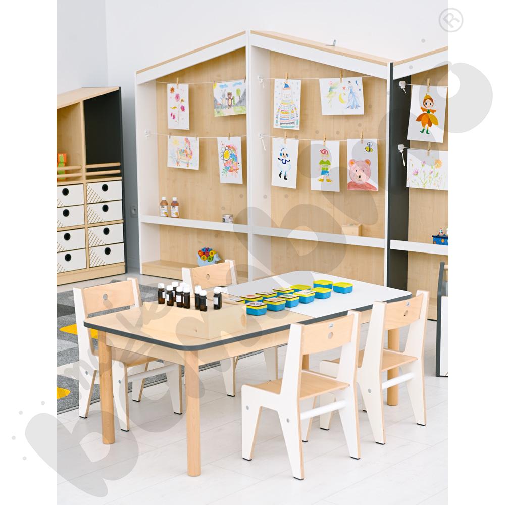 Blat stołu FLO szer. 131 cm biało-klonowy