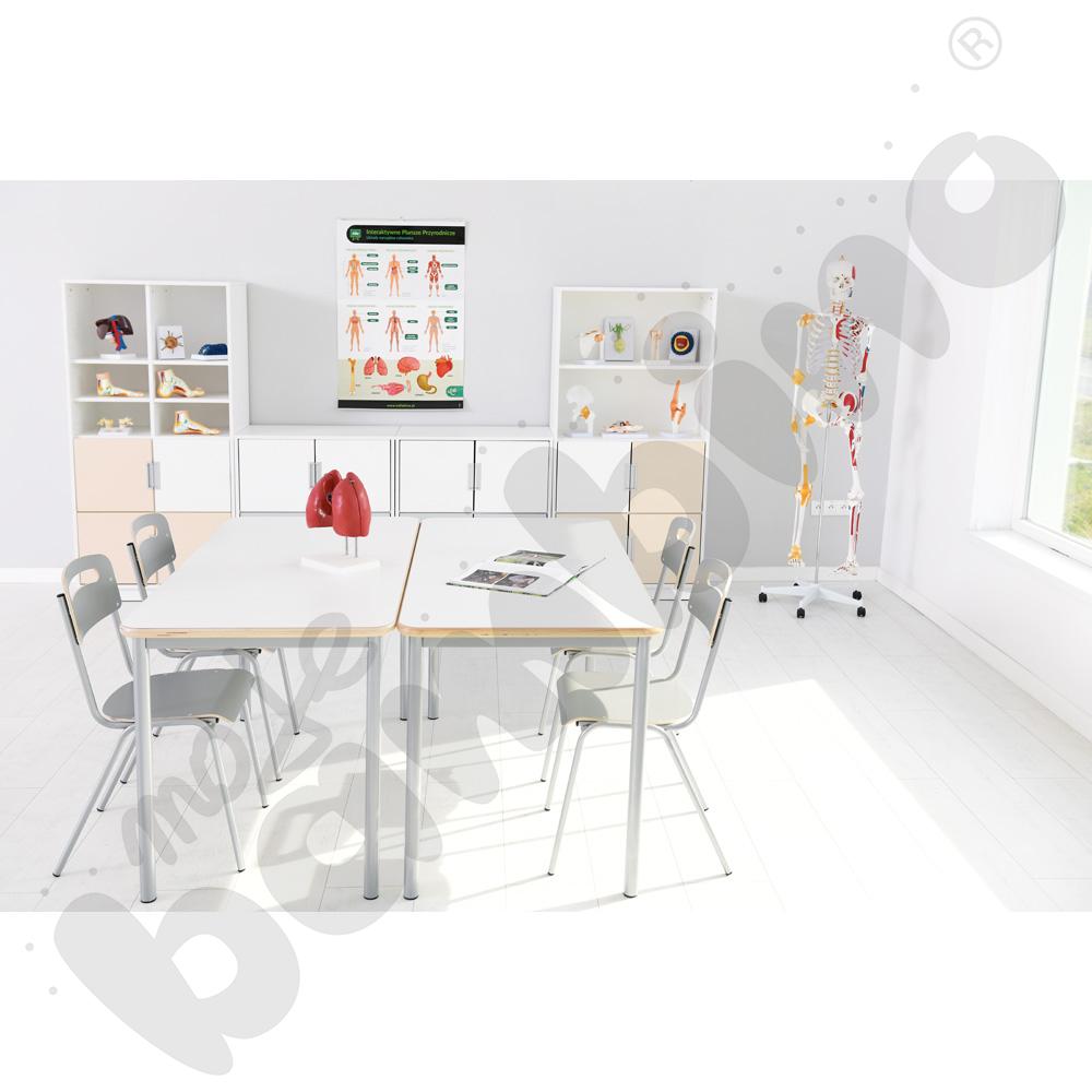 Stół Mila prostokątny 140x70, blat HPL biały, narożniki zaokrąglone, rozm. 6