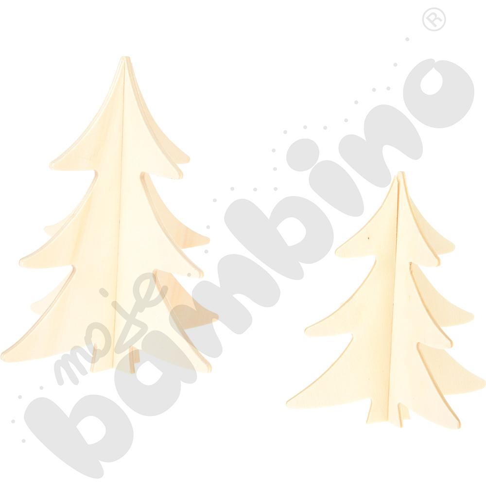 Choinki drewniane do ozdabiania, 2 szt.