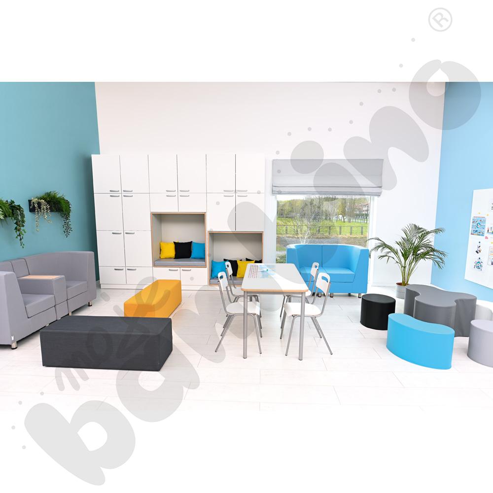 Stół Mila prostokątny 140x70, blat HPL biały, narożniki zaokrąglone, rozm. 6