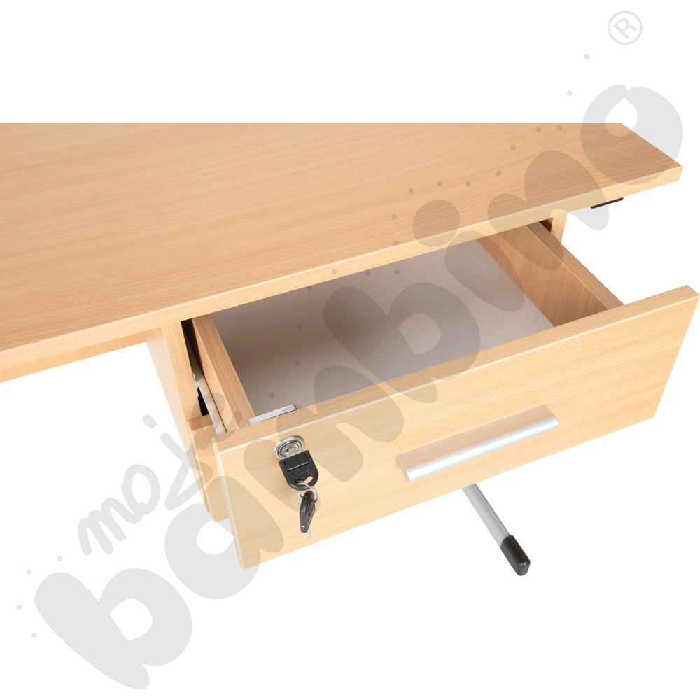 Biurko IN-R buk, stelaż aluminium