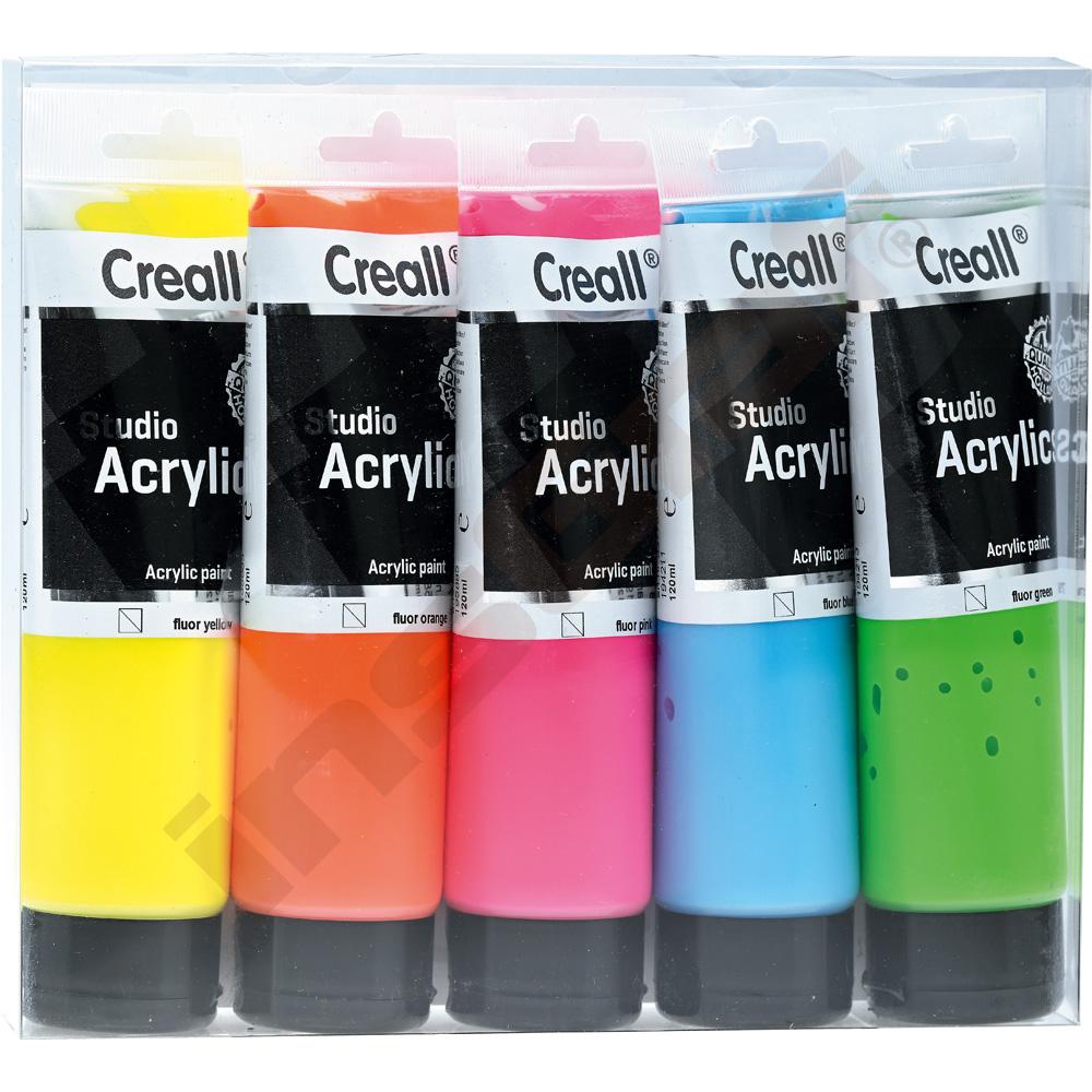 
Acrylfarben, 120 ml, 5er-Set, Fluo
