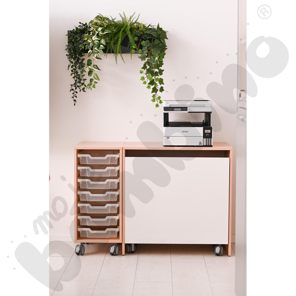 Regał Grande mobilny M na pojemniki – 1 kolumna – klon jasny