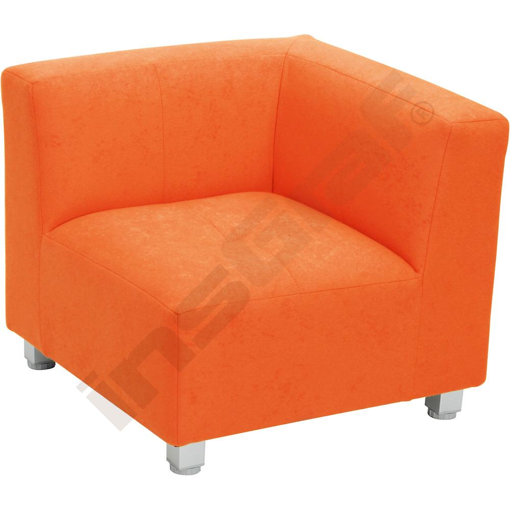 Rohová pohovka s opěradlem - oranžová, výška 25 cm