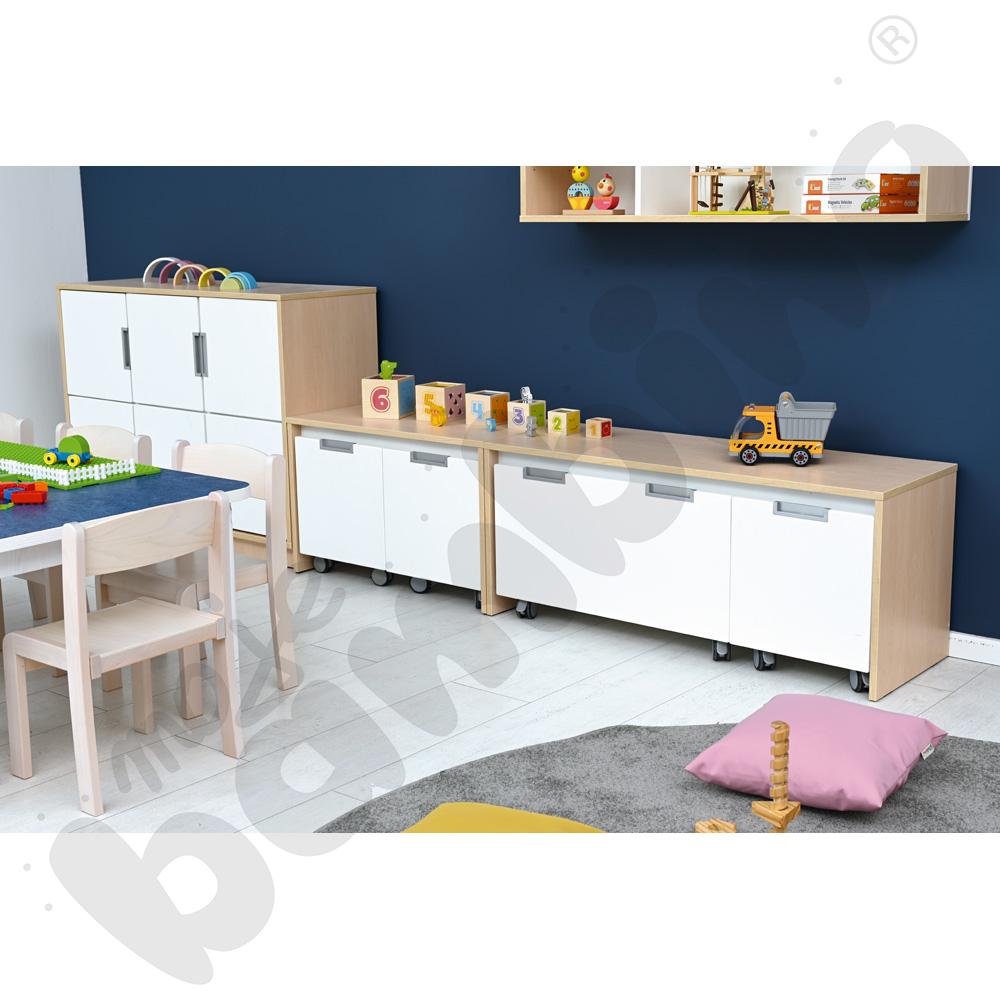 Quadro - ławeczka na 3 małe skrzynie, klon jasny