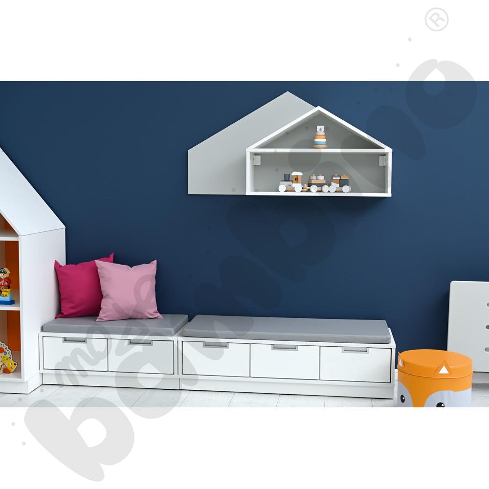 Szafka wisząca Wika - domek Quadro szary, skrzynia biała