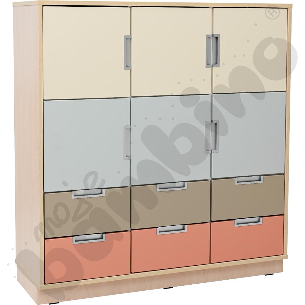 Quadro - regał L z 2 przegrodami i 2 półkami, klon jasny