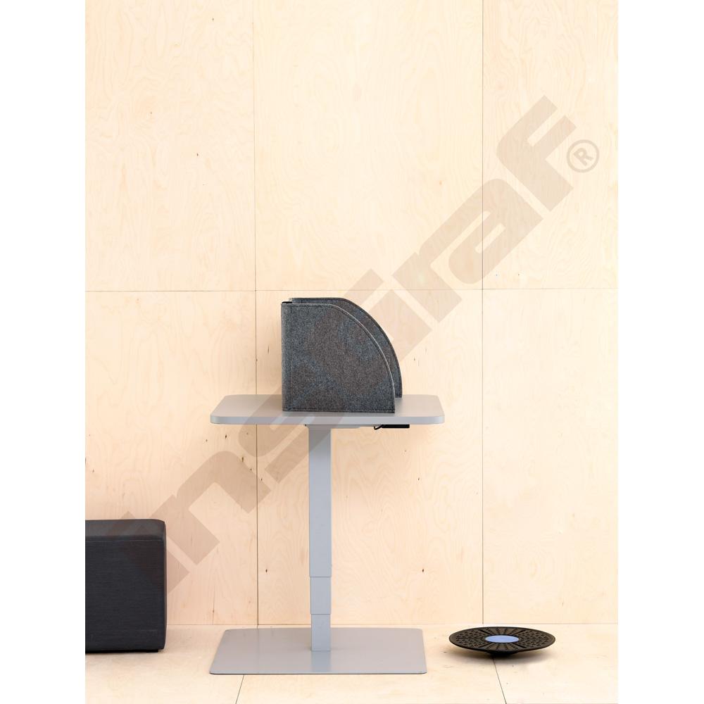 Štvorcový stôl 70 x 70 cm s elektrickou reguláciou výšky – sivý